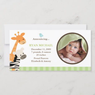 Safari Friends Birth Announcement