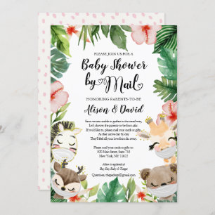 Safari Friends   BOY Baby Shower By Mail Invitation