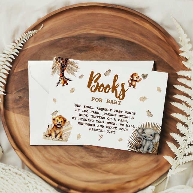 Safari Friends Cute Floral Books for Baby Enclosure Card (Creator Uploaded)