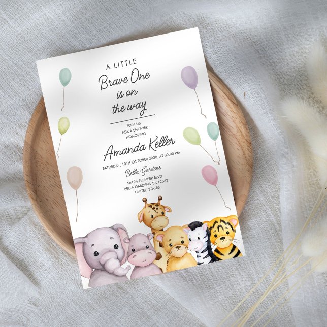 Safari Friends Jungle Baby Shower Invitation (Creator Uploaded)