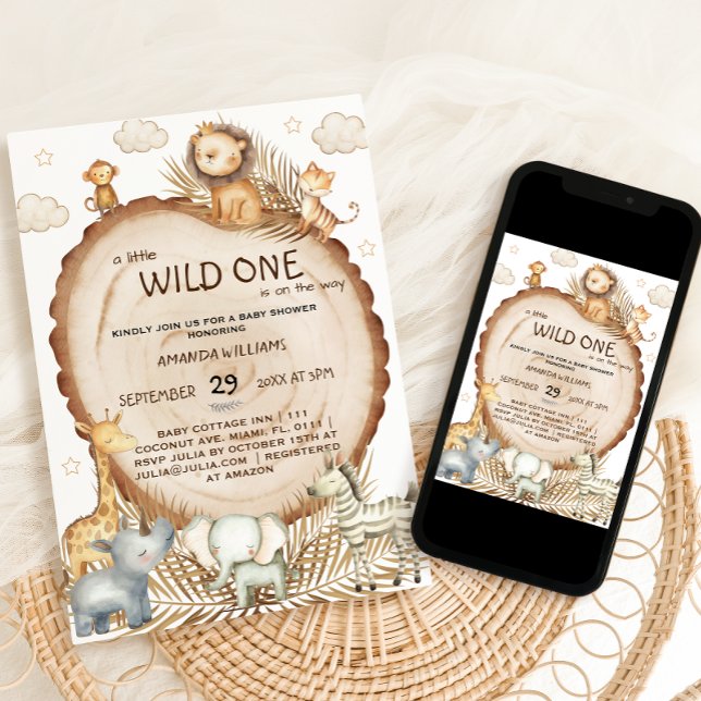 Safari Friends Rustic Boho Baby Shower  Invitation (Creator Uploaded)