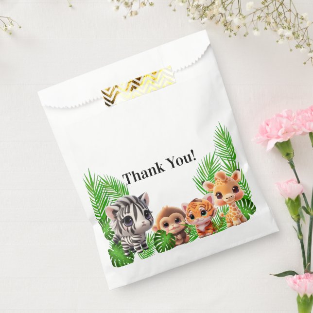 Safari friends tiger giraffe zebra monkey birthday favour bag (Sealed)