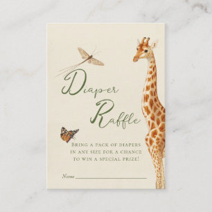 Safari Gender Neutral Diaper Raffle Baby Shower Enclosure Card
