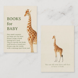 Safari Gender Neutral Giraffe Books for Baby Enclosure Card