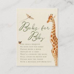 Safari Gender Neutral Giraffe Books for Baby Enclosure Card