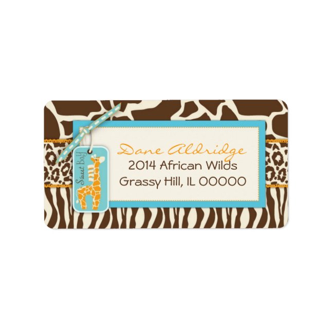 Safari Giraffe Address Label (Front)