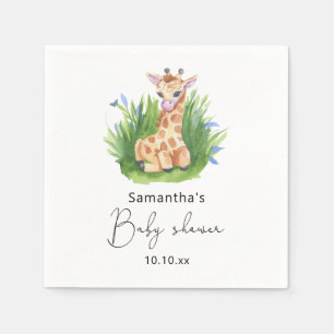 Safari Giraffe baby shower Napkin