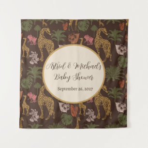 Safari Giraffe & Floral Baby Shower Tapestry