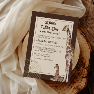 Safari Giraffe Neutral Baby Shower Invitation