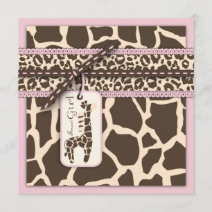 Safari Girl Invitation Square B