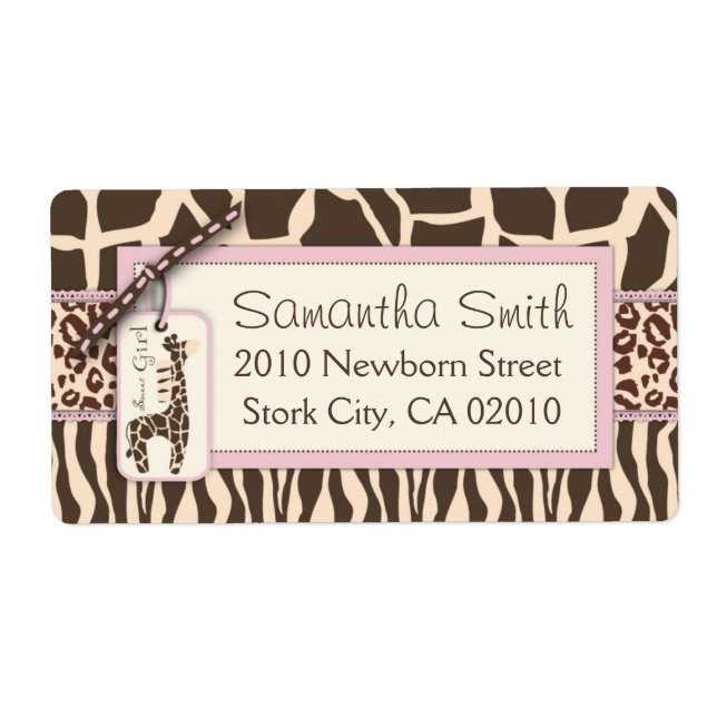 Safari Girl Shipping Label (Front)