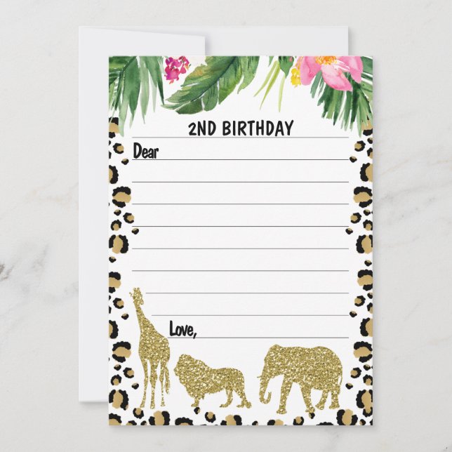 Safari Gold Cheetah Print Time Capsule Card (Front)