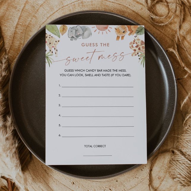 SAFARI Guess the Sweet Mess Game Card (Creator Uploaded)