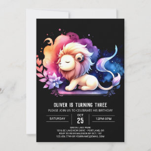Safari Happy Lion Birthday Invitation