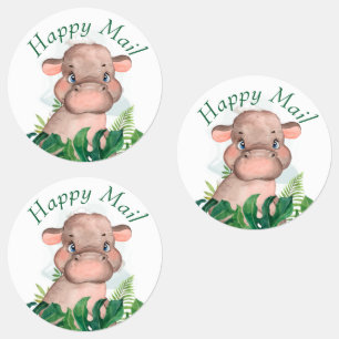 Safari Happy Mail  hippo stickers