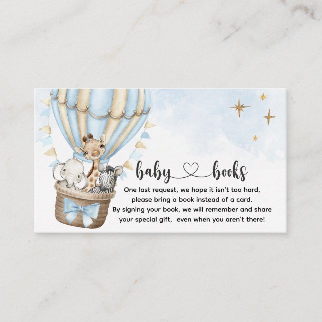 Safari Hot Air Balloon Book request Enclosure Card (Front)