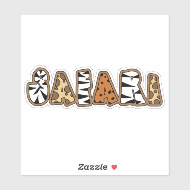Safari in Animal Print Letters (Sheet)