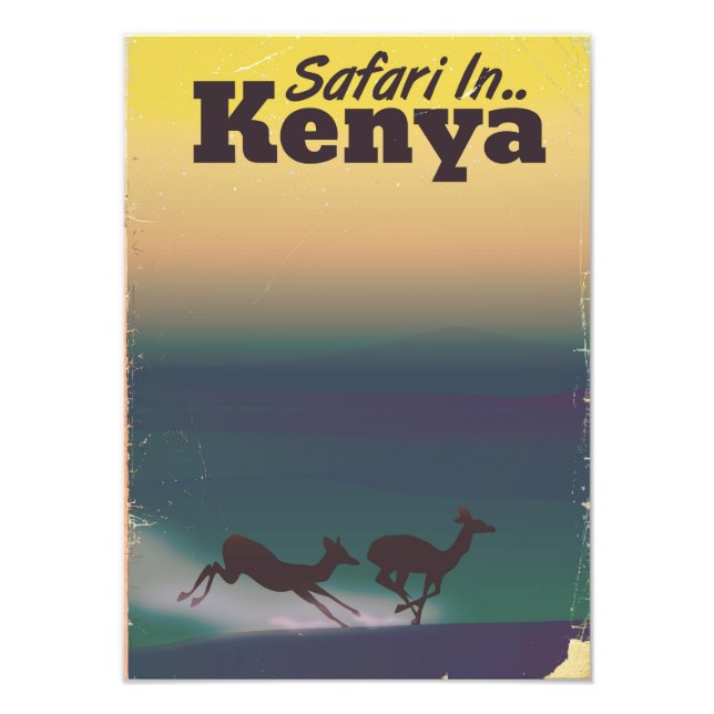 Safari in Kenya vacation poster (Front)