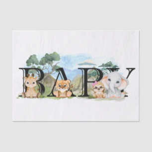 Safari Jungle Africa Animal Baby Shower Tissue Paper
