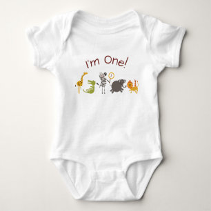 Safari Jungle Animal Birthday Outfit Romper Baby Bodysuit