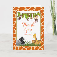 Safari Jungle Animal Theme Thank You