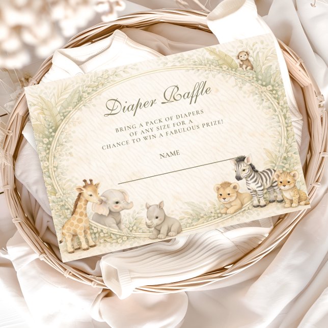Safari Jungle Animals Arch Diapper Raffle Enclosure Card (Creator Uploaded)