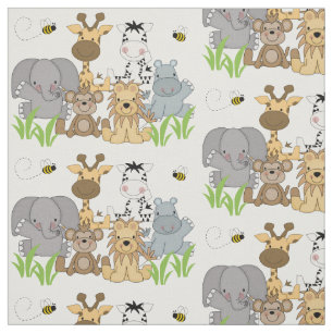 Safari Jungle Animals Baby Nursery Kids Room Fabric