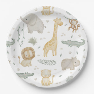 Safari Jungle Animals Baby Shower Plates