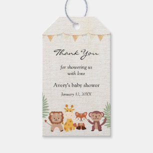 Safari Jungle Animals Baby Shower Thank You Gift Tags