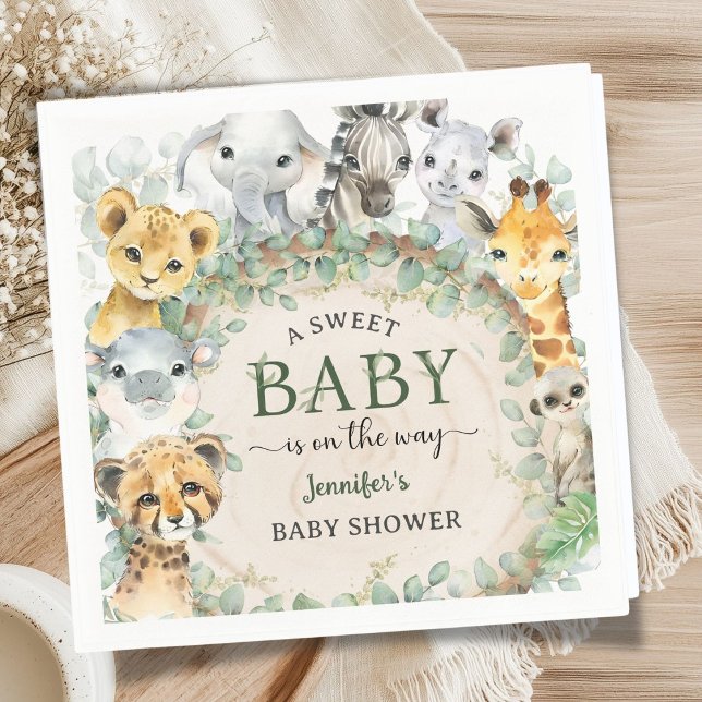 Safari Jungle Animals Baby Shower Tropical Napkin (Creator Uploaded)