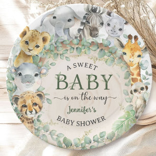 Safari Jungle Animals Baby Shower Tropical Paper Plate