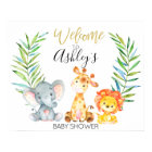 Safari Jungle Animals Baby Shower Welcome Sign