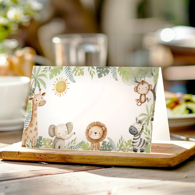Safari Jungle Animals Birthday Food Tent Place Card (Creator Uploaded)