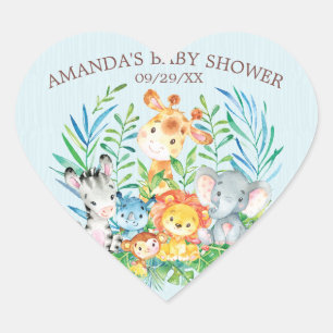Safari Jungle Animals Boys Baby Shower Sticker