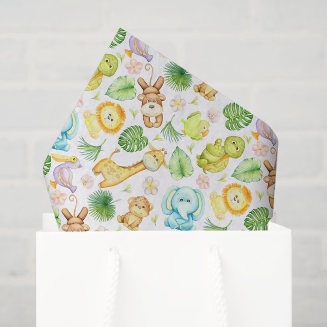 Safari Jungle Animals Decoupage Tissue Paper (Gift Bag)