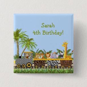 Safari Jungle Animals in Train Button
