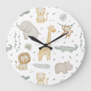 Safari Jungle Animals Nursery Clock