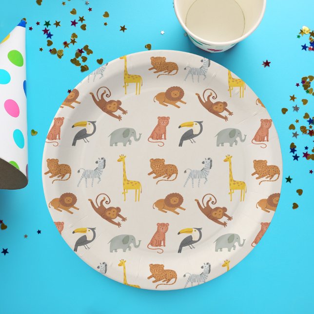 Safari Jungle Animals Paper Plate (Creator Uploaded)