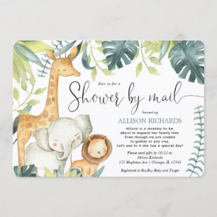 Safari jungle animals Shower by mail baby shower Invitation