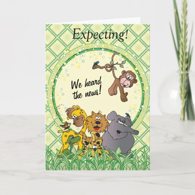 Safari Jungle Baby Animals Card (Front)