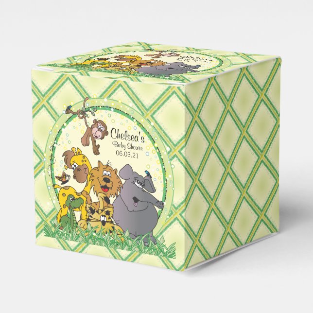 Safari Jungle Baby Animals Favour Box (Front Side)