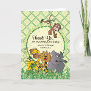 Safari Jungle Baby Animals - Thank You Card