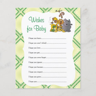Safari Jungle Baby Animals -Wishes Flyer