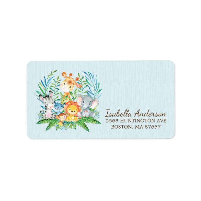 Safari Jungle Baby Shower Address Label (Front)