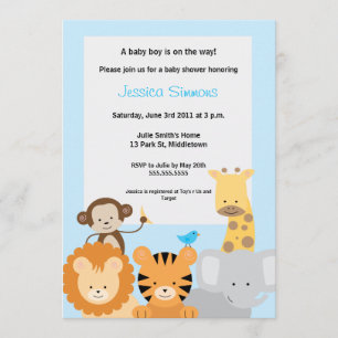 Safari Jungle Baby Shower - Boy Invitation