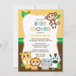 Safari Jungle Baby Shower Invitation