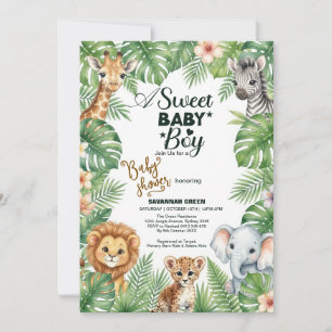 Safari Jungle Baby Shower Invitation