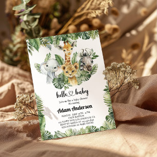 Safari Jungle Baby Shower Invitation – Cute Animal