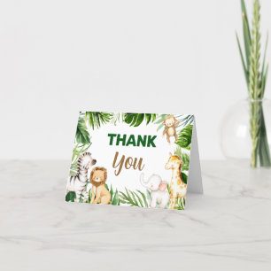 Safari Jungle Baby Shower Thank You Card