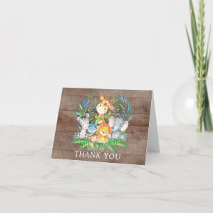 Safari Jungle Baby Shower Thank You Note Card